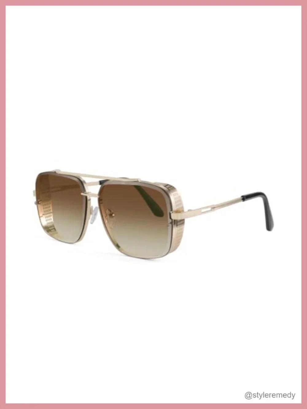 Vintage Square Aviator Steampunk Sunglasses Metal Frame UV400 Driving Fishing